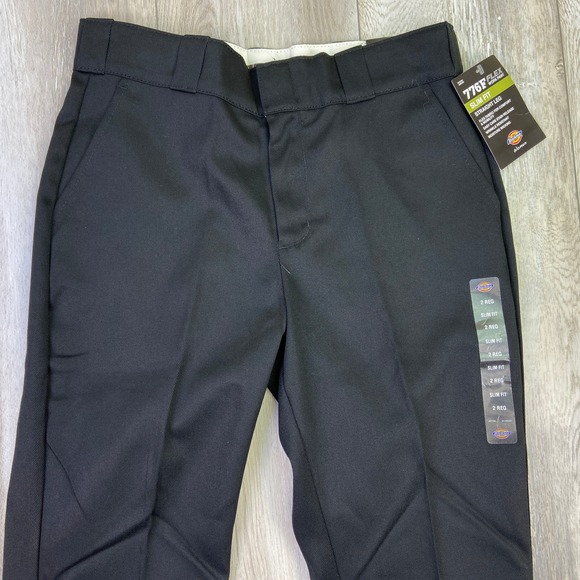 Dickies 776F Pants Womens Size 2 Reg Black Slim Straight Leg Workwear NEW - Picture 1 of 13